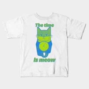 The Time is Meow Kids T-Shirt